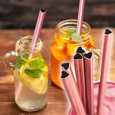 Романтична рожева багаторазова соломинка у формі серця | HEARTSTRAW