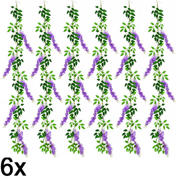 6x Штучні квіти гліцинії | WISBLOOM
