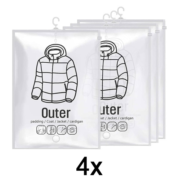 1x Вакуумні пакети для зберігання на вішалках (4 шт.) | VACUHANG