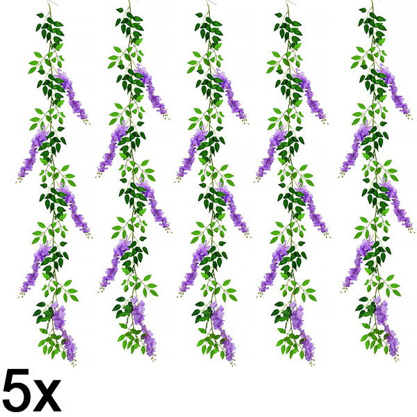 5x Штучні квіти гліцинії | WISBLOOM
